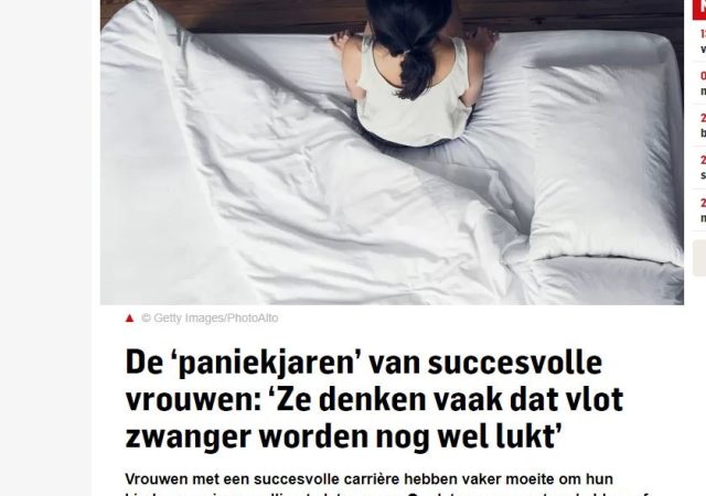 [online magazine] AD.nl  “De ‘paniekjaren’ van succesvolle vrouwen: ‘Ze denken vaak dat vlot zwanger worden nog wel lukt’”