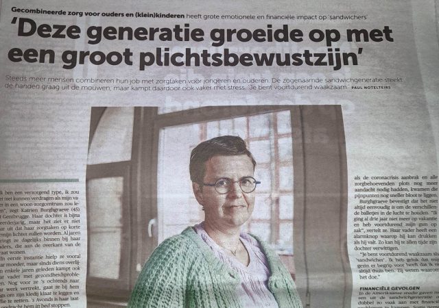 [krant] De Morgen- december 2022: “Deze generatie groeide op met een groot plichtsbewustzijn”